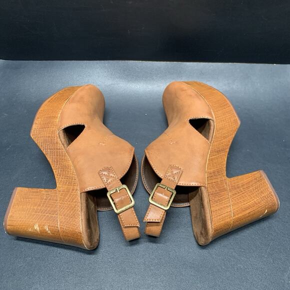 White Mountain Footbed Platform Strap Back Heels Brown Women’s Size 8.5 - Picture 7 of 10